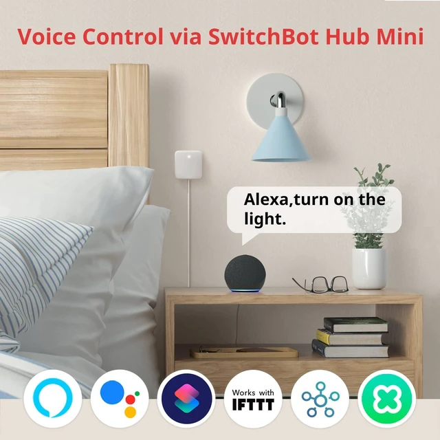 Alt view image 3 of 6 - Smart Switch Button Pusher (Bluetooth) Fingerbot for Rocker Switch/One-Way Buttons, App Timer Control, No Wiring, Hub Included for Voice/Remote, White