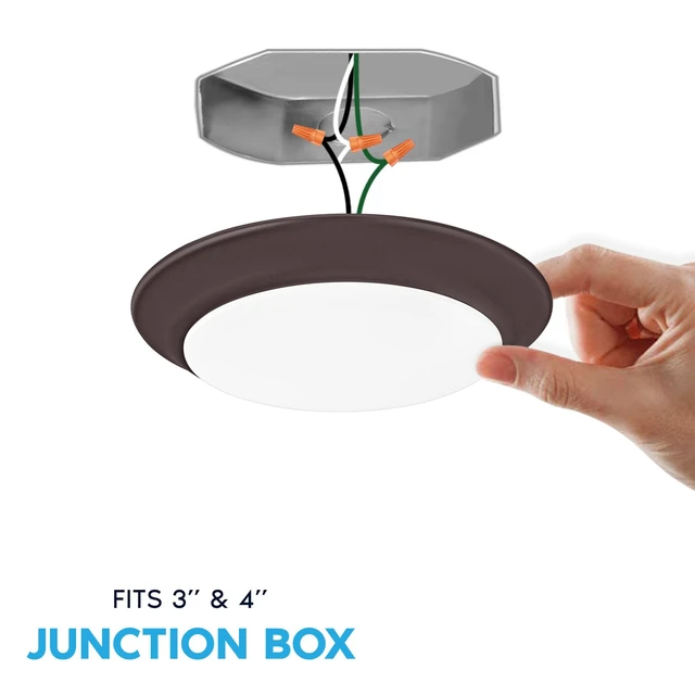 Alt view image 6 of 7 - 6 Inch LED Disk Lights, 12.5W, 1000LM, 120V, Bronze (6 Pack) Dimmable Flush Mount Ceiling Light, 5CCT Selectable 2700K 3000K 3500K 4000K 5000K, Damp Rated, CRI 90, 50,000 Hours, ETL