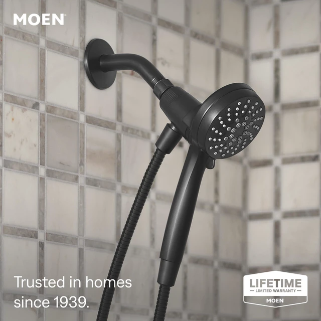 Alt view image 2 of 7 - 26100BL Engage 3.5" Handheld Showerhead, Magnetix, Black 3.5" spray face, 6 spray settings, Magnetix docking system, detachable handheld design, matte black finish