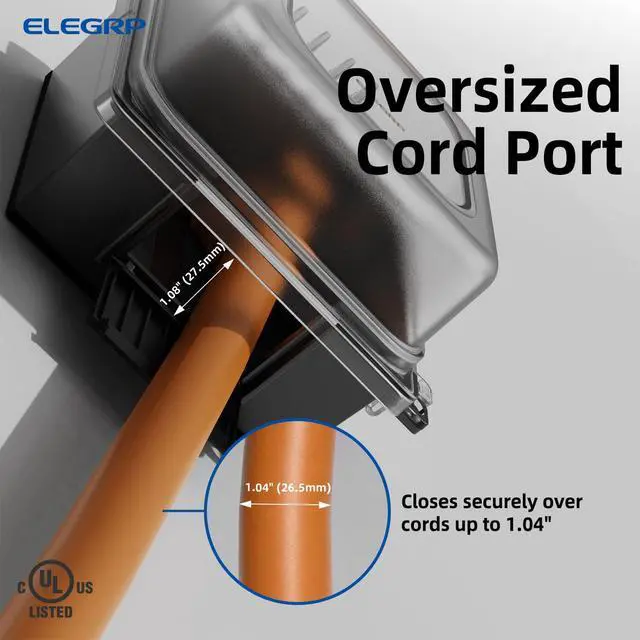 Alt view image 6 of 7 - GFCI Outdoor Outlets 20 Amp with 2-Gang Weatherproof in-Use Cover, Tamper Weather Resistant Receptacles, Self-Test GFI Electrical Outlet with Thinner Design, Extra Duty Box, UL Listed, Black