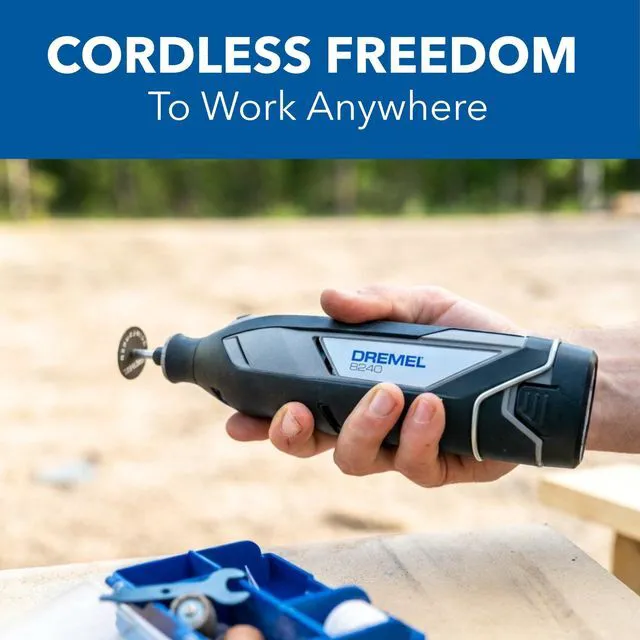 Alt view image 4 of 7 - 8240-5 12V Cordless Rotary Tool Kit with Tool Fabric Carry Bag Comfort Grip, Variable Speed, Includes 2AH Battery Pack, Charger, 5 Rotary Tool Accessories, Wrench & Carry Bag