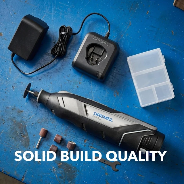 Alt view image 6 of 7 - 8240-5 12V Cordless Rotary Tool Kit with Tool Fabric Carry Bag Comfort Grip, Variable Speed, Includes 2AH Battery Pack, Charger, 5 Rotary Tool Accessories, Wrench & Carry Bag