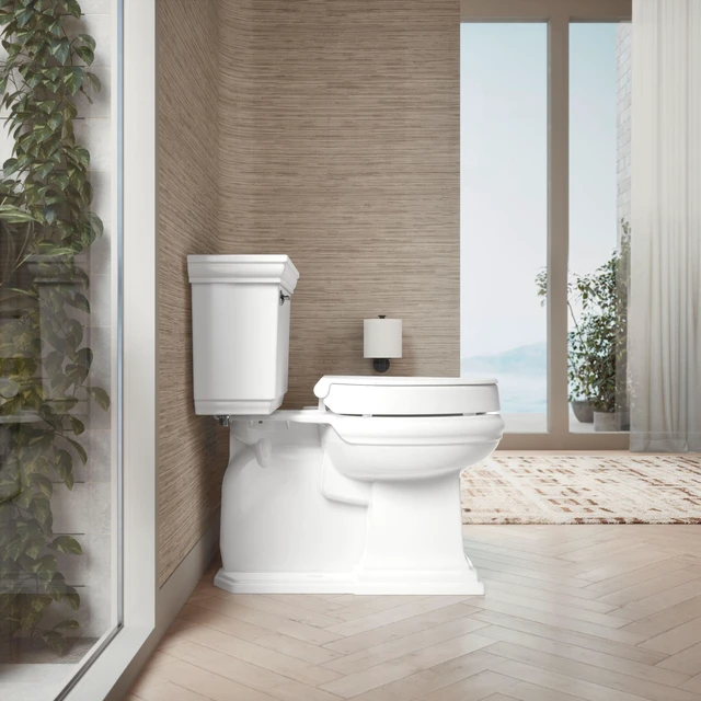 Alt view image 4 of 7 - 25875-0 Hyten 3" Height, Elevated Soft Close Elongated Toilet Seat, Contoured Seat with Grip-Tight Bumpers, Quick-Attach Hardware, No Slam Toilet Seat, White