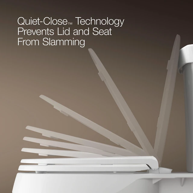 Alt view image 5 of 7 - 25875-0 Hyten 3" Height, Elevated Soft Close Elongated Toilet Seat, Contoured Seat with Grip-Tight Bumpers, Quick-Attach Hardware, No Slam Toilet Seat, White