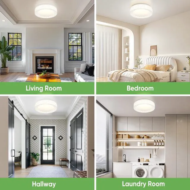 Alt view image 7 of 7 - 16 Inch Bird's Nest Flush Mount Ceiling Light, 28W, 5CCT 2700K-6500K Selectable, Modern LED Ceiling Light Fixture, Dimmable, for Bedroom, Kitchen, Closet, White, ETL Listed