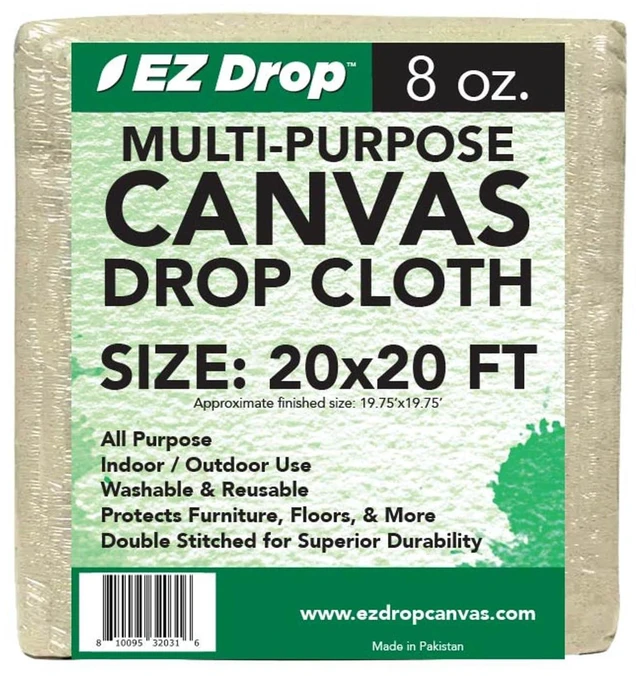 Main image of Painter's Large Canvas Fabric Drop Cloth for Painting (20 ft. x 20 ft.)