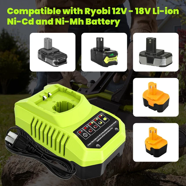 Alt view image 5 of 7 - 2 Pack 8.0Ah P108 Replacement for Ryobi 18 Volt Battery and P117 Charger Compatible with Ryobi 18 Volt Lithium Battery 8000mAh P102 P103 P104 P105 P107 P109 P108 P190 P122 Cordless Tools (Green)