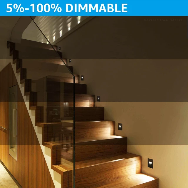 Alt view image 3 of 7 - 6-Pack 3CCT 120V LED Step Lights, Vertical, Oil Rubbed Bronze 110LM, 5%-100% Dimmable, CRI90, ETL, Indoor Outdoor Stair Lights, Wet Location, 3000K/4000K/5000K, Aluminum