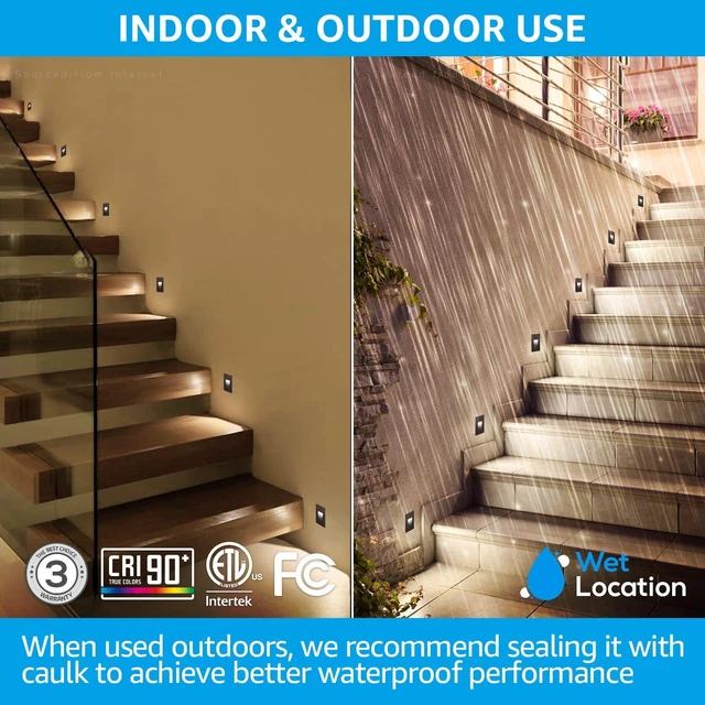 Alt view image 4 of 7 - 6-Pack 3CCT 120V LED Step Lights, Vertical, Oil Rubbed Bronze 110LM, 5%-100% Dimmable, CRI90, ETL, Indoor Outdoor Stair Lights, Wet Location, 3000K/4000K/5000K, Aluminum