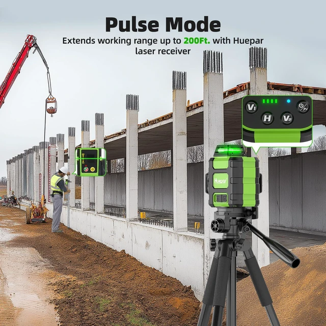 Alt view image 6 of 7 - Laser Level 360 Self Leveling, Rechargeable Green Laser 3x360° Cross Line Lazer Leveler 3D Level Laser Tool for Construction and Picture Hanging, Strong Magnetic Bracket&Hard Carry Case -HM03CG