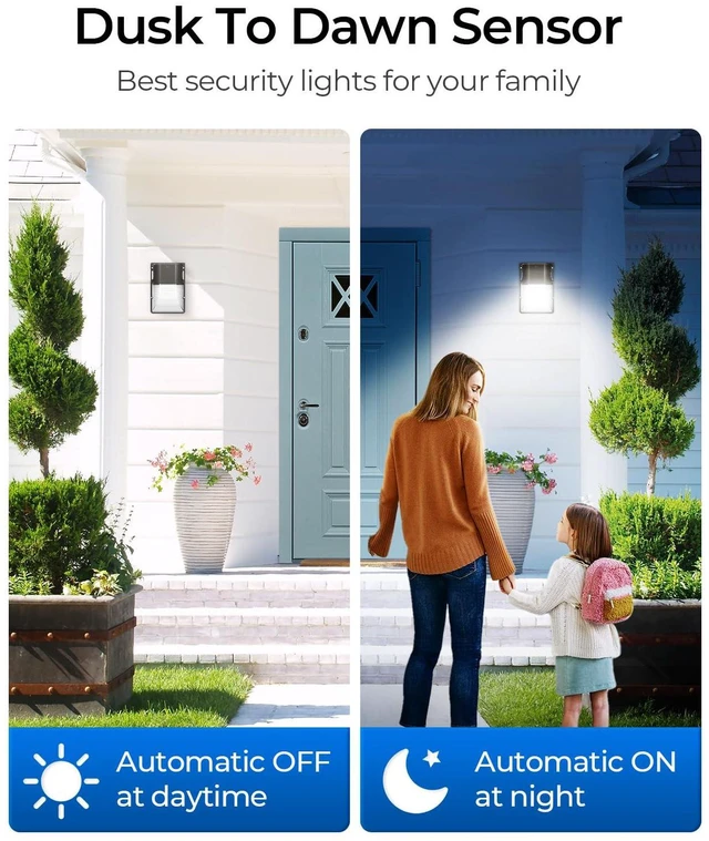 Alt view image 2 of 7 - 30W LED Wall Pack Light, 5000K 3600LM, Dusk to Dawn Sensor, 4 Pack 120Vac, IP65 Waterproof, 3600LM, Hardwired Installation, Pre-punched Design, UL Listed, Garage and Porch Security Use