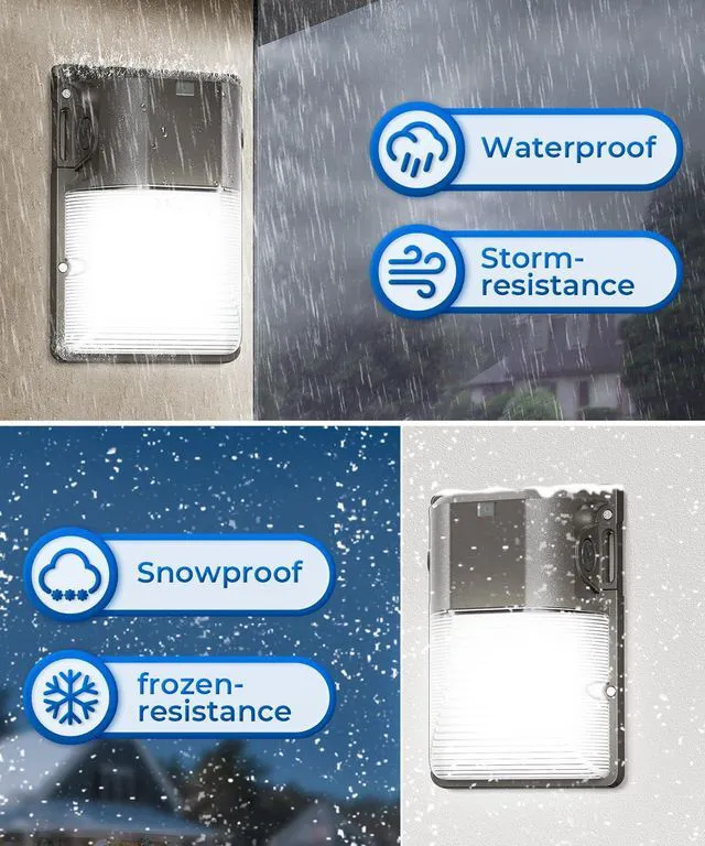 Alt view image 4 of 7 - 30W LED Wall Pack Light, 5000K 3600LM, Dusk to Dawn Sensor, 4 Pack 120Vac, IP65 Waterproof, 3600LM, Hardwired Installation, Pre-punched Design, UL Listed, Garage and Porch Security Use