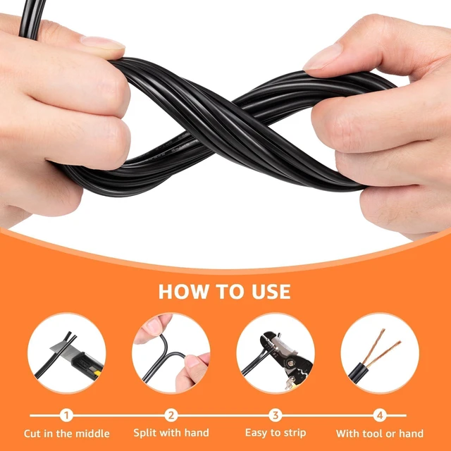 Alt view image 6 of 7 - 12/2 Low Voltage Landscape Wire 12 Gauge Pure Copper Wire, 100 FT Pure Copper, Direct Burial, ETL Listed, Weatherproof, High Conductivity, 12 Gauge 2 Conductor for Outdoor Landscape Lighting