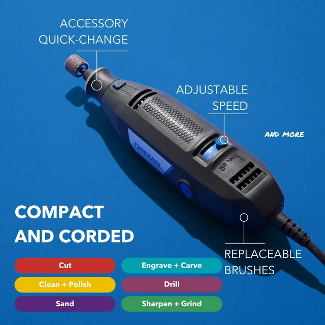 Alt view image 2 of 7 - 3100-1/15 Rotary Tool Kit with 1 Attachment and 15 Accessories 1 Attachment, 15 Accessories, Variable Speed, 1.2 Amp Motor, Sustainably Engineered, Compatible with Tool Accessories
