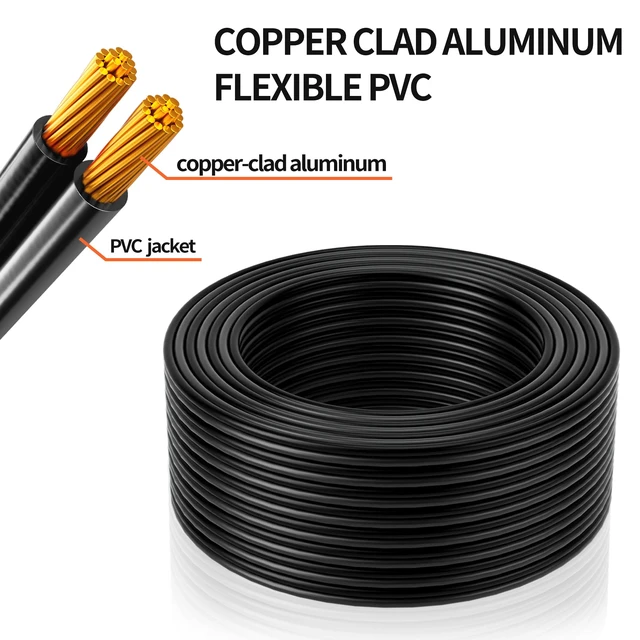 Alt view image 5 of 7 - 500FT 12 Gauge 12/2 Low Voltage Landscape Wire Black 12AWG 2 Conductors Outdoor Low-Voltage Cable Direct Burial Hookup LED Lighting Strips Flexible Cable Copper Clad Aluminum