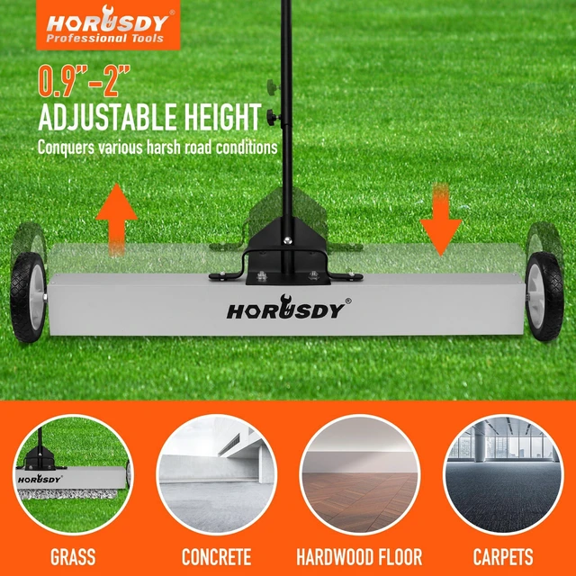 Alt view image 7 of 7 - 36-Inch Rolling Magnetic Sweeper with Wheels | 40-Inch Telescoping Magnetic Pickup Tool | Adjustable Handle | 55-Pound Capacity Heavy-Duty Magnet to Pick Up Nails