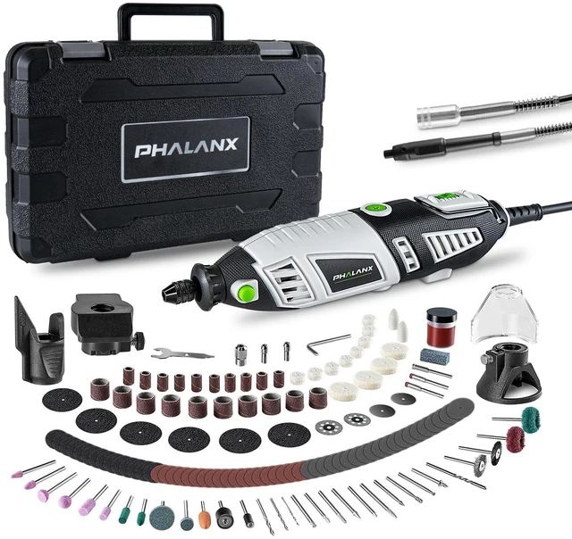 Main image of 180W Rotary Tool Kit, 1.5-Amp 6 Variable Speed with Flex Shaft, 8000-35000RPM Rotary Multi-Tool& 213pcs Accessories Kit, Power Multiuse Set Prefect for Crafting Projects and DIY Creations