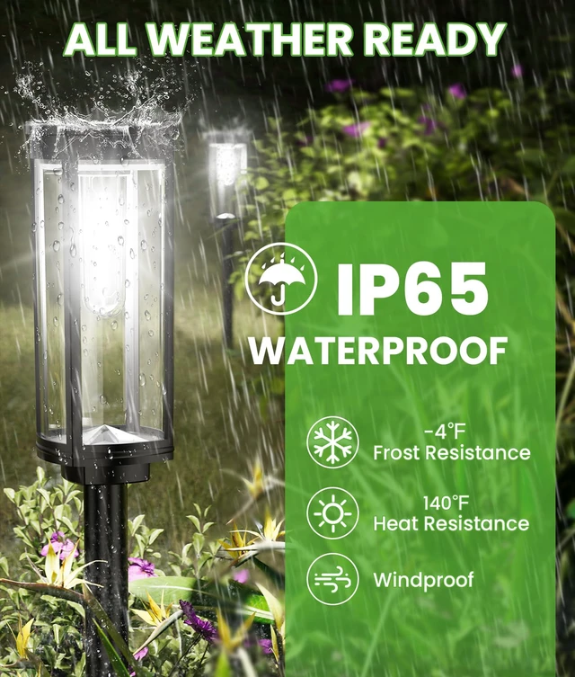 Alt view image 5 of 7 - Solar Walkway Lights, 8 Pack, Cool White, IP65 For pathways and yards, Garden Lights Solar Powered Waterproof pair auto on/off with 1124 h runtime for driveway edges
