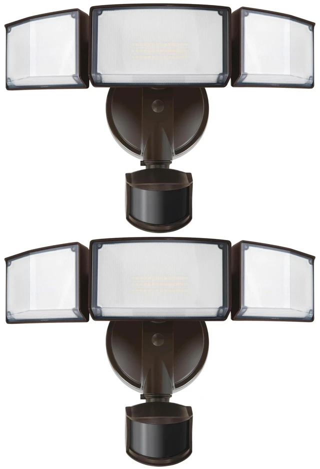 Main image of 2 Pack 72W 7500LM LED Security Lights Motion Sensor Light Outdoor, 5000K Daylight, IP65 Waterproof, Dusk to Dawn, 3-Head Motion Detected Flood Light for Garage, Yard, Porch(Brown)