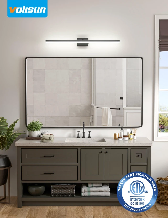 Alt view image 2 of 7 - Modern Bathroom Vanity Light 39.4 inch, 34W Dimmable 5CCT Led Bathroom Light Fixture Over Mirror, Black Bar Vanity Light for Bathrooms Mirror Cabinets Bedroom