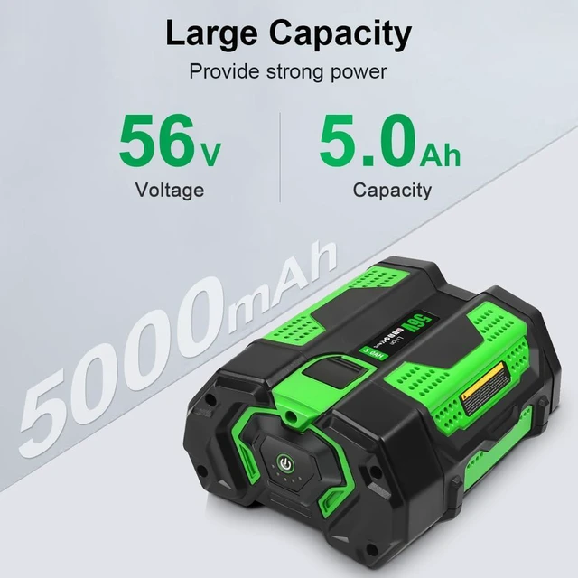 Alt view image 2 of 7 - 5.0Ah Replacement for EGO 56v BatteryGreen-5.0AH