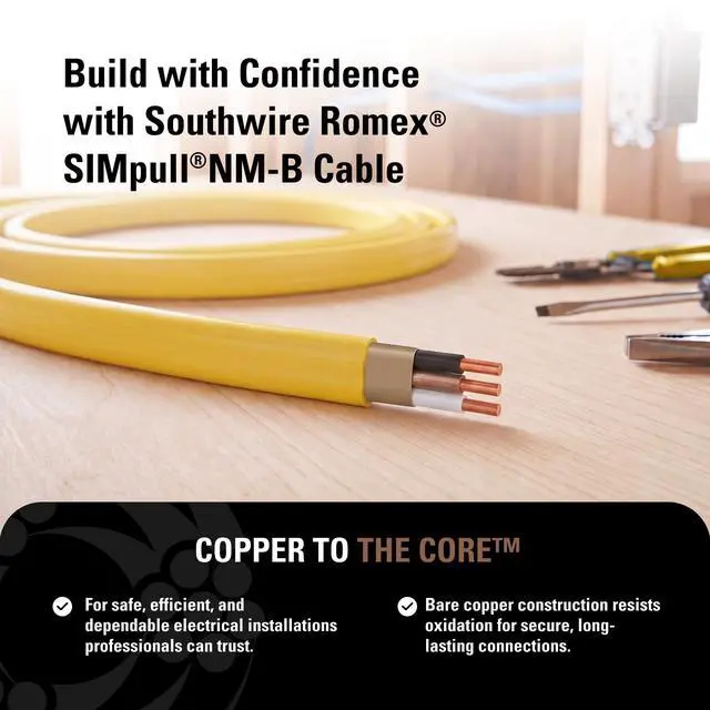 Alt view image 5 of 7 - Romex Brand Simpull Solid Indoor 12/2 W/G NMB Cable 50ft coil - SW# 28828222