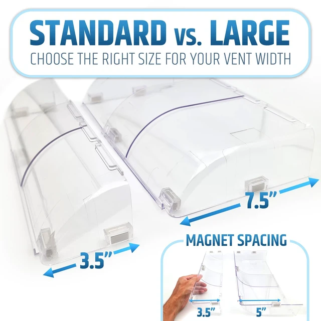 Alt view image 4 of 7 - Larger (New Version) 7.5" Magnetic Vent Air & Heat Deflector (4 Pack) for Ceiling, Floor & Wall - Will Never Fall Off - Adjustable from 9.2 - 16 - Super Strong Neodymium Magnets Upgraded Design