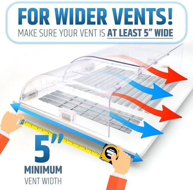 Alt view image 3 of 7 - Larger (New Version) 7.5" Magnetic Vent Air & Heat Deflector (4 Pack) for Ceiling, Floor & Wall - Will Never Fall Off - Adjustable from 9.2 - 16 - Super Strong Neodymium Magnets Upgraded Design