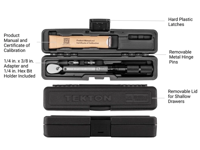 Alt view image 3 of 7 - 1/4 Inch Drive Micrometer Torque Wrench | TRQ50402 (20 - 200 in-lb), Dual-Direction, Certificate of Calibration