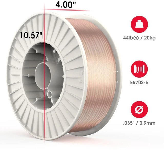 Alt view image 3 of 5 - MIG Welding Wire, Carbon Steel MIG Solid Wire ER70S-6 solid-wire spool, gas-shielded welding applications