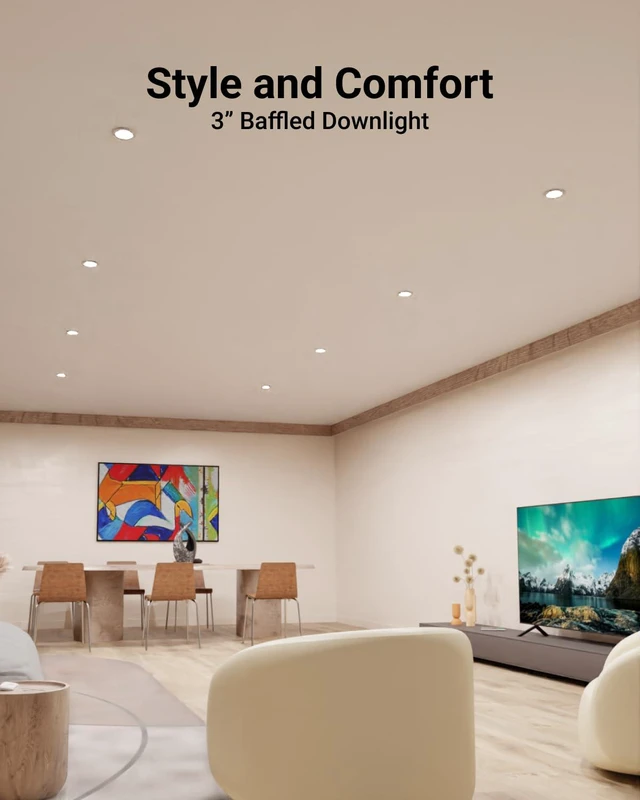 Alt view image 2 of 7 - 12 Pack 3 Inch Recessed Lighting LED, 5CCT, Canless, Slim, 6W=50W Selectable CCT 2700K/3000K/4000K/5000K/6000K, 550LM, Includes Junction Box, Dimmable, Ceiling Downlight, Slim Wafer Lighting