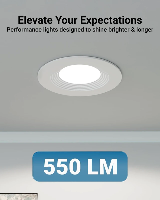 Alt view image 3 of 7 - 12 Pack 3 Inch Recessed Lighting LED, 5CCT, Canless, Slim, 6W=50W Selectable CCT 2700K/3000K/4000K/5000K/6000K, 550LM, Includes Junction Box, Dimmable, Ceiling Downlight, Slim Wafer Lighting