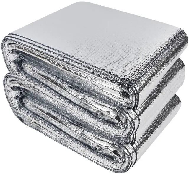 Main image of Window Insulation Roll 48IN x 50FT Reflective Heat Shield Bubble Film Double-Sided Aluminum Foil Insulation Weatherproof Garage Door Cover for Windows RV Basement Winter Summer