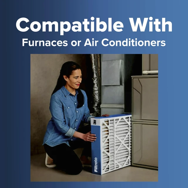 Alt view image 6 of 7 - 20x25x5 (SlimFit) AC Furnace Air Filter, MERV 13, MPR 1900, Premium Allergen, Bacteria & Virus, Electrostatic Air Cleaning Filter, 2-Pack (Actual Size 19.63x24.75x4.31 in)