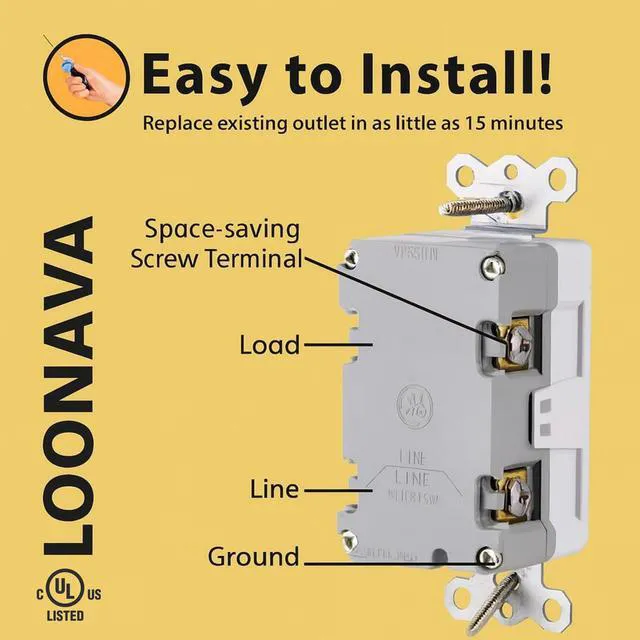 Alt view image 7 of 7 - (15 AMP-10 Pack) GFCI Outlet WR White Tamper Resistant, Weather Resistant GFI Receptacle with Self-Test, LED Indicator,UL Listed, Easy Install Ground Fault Outlet for Outdoor Use & Bathroom