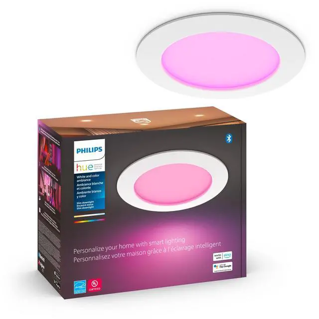 Main image of Smart Slim 6 Inch LED Downlight - White and Color Ambiance Color-Changing Light - 1 Pack - 1200LM - Indoor - Control with Hue App - Works with Alexa Google Assistant and Apple Homekit