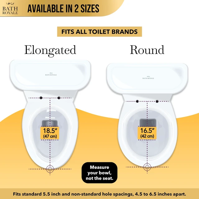 Alt view image 2 of 7 - Toilet Seat Upgrade Round BR500-02 Heavy Duty Quiet Close, Durable, Stain-Resistant and Easy to Clean, Fits All Toilet Brands, Executive Series - Almond/Bone