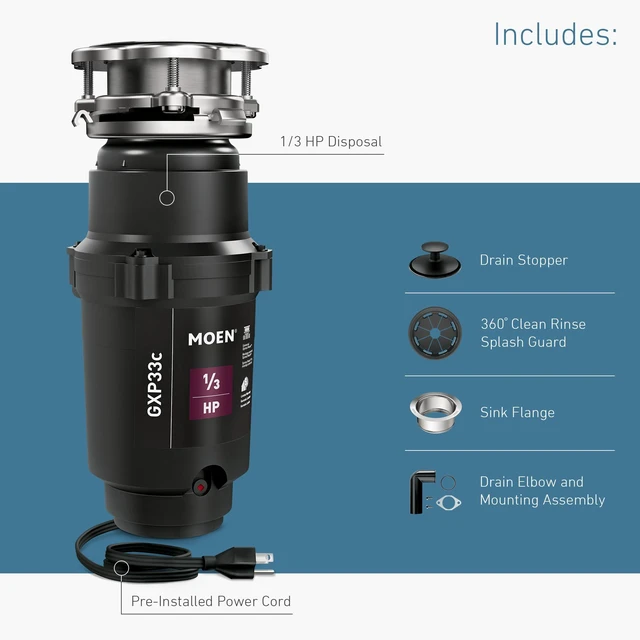 Alt view image 4 of 7 - GXP33C Lite Series PRO Compact Garbage Disposal Power Cord