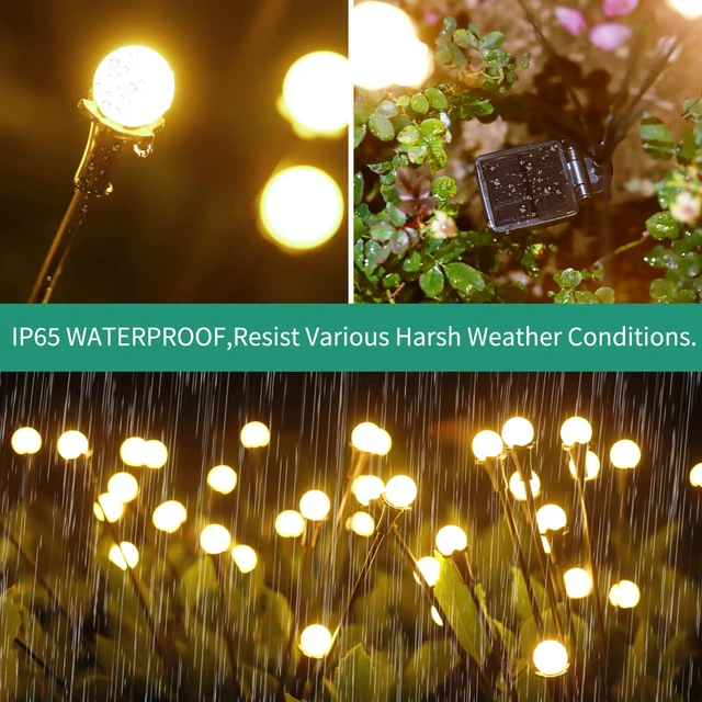 Alt view image 4 of 6 - Solar Lights Outdoor Waterproof, 10 Packs 80LED, Solar Garden, Patio, Garden Decor, Patio Decor, Firefly Outdoor, Unique Gifts for Women, Gifts for Grandma
