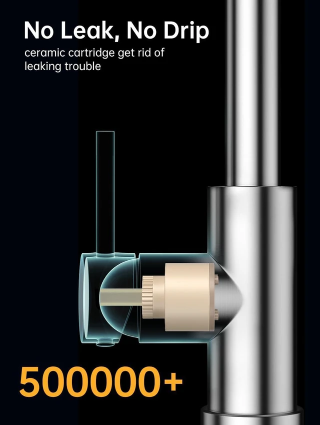 Alt view image 3 of 7 - Touchless Kitchen Faucet, Pull Down Sprayer, Brushed Nickel Hands-Free Motion Sensor, Easy Install, SUS304 Stainless Steel, Lead-Free, High Arc, 3 Spray Modes, 360 Swivel