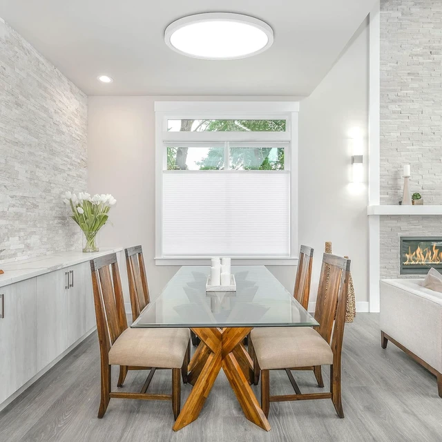 Alt view image 4 of 7 - 18 Inch LED Round Flat Panel Light,32W,3200LM,3CCT 3000K/4000K/5000K CCT Selectable,120°Beam Angle, Dimmable Edge-Lit Flush Mount Ceiling Light Fixture - ETL Listed,White