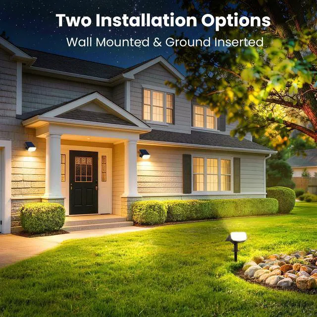 Alt view image 3 of 7 - Solar Spot Lights Outdoor Waterproof, Solar Spotlights, 8 Pack 2 Lighting Modes, 120° Adjustable Solar Lights for Yard Garden Lawn Landscape Pathway, Warm White