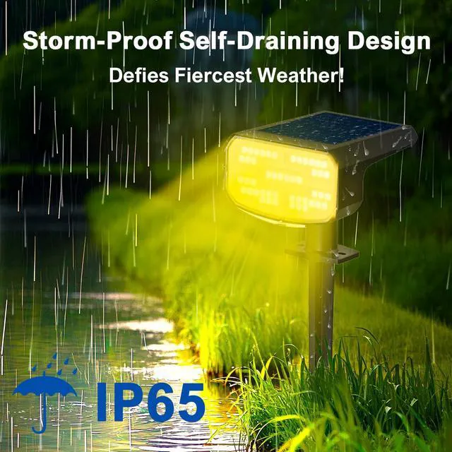 Alt view image 6 of 7 - Solar Spot Lights Outdoor Waterproof, Solar Spotlights, 8 Pack 2 Lighting Modes, 120° Adjustable Solar Lights for Yard Garden Lawn Landscape Pathway, Warm White
