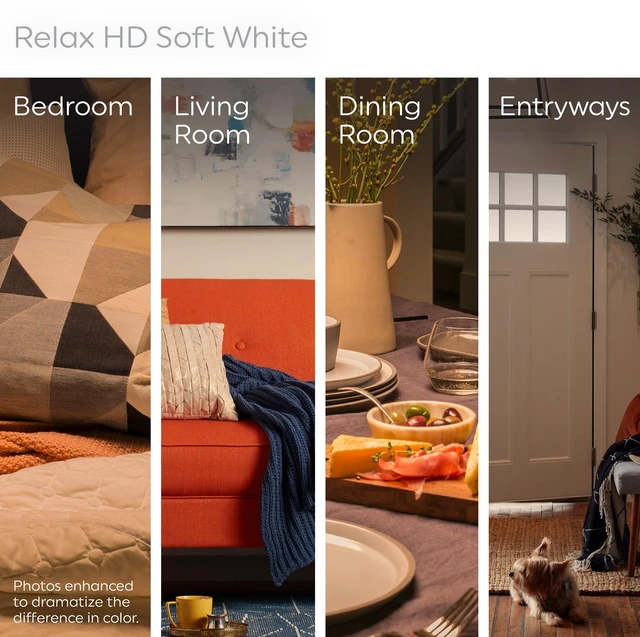 Alt view image 6 of 7 - Relax HD LED Light Bulbs, A19 Soft White Light Bulbs, 24 Pack Dimmable LED Bulbs for Bedrooms, Family Rooms, Dining Rooms, and Entryways, 60-Watt Equivalent - Energy Efficient