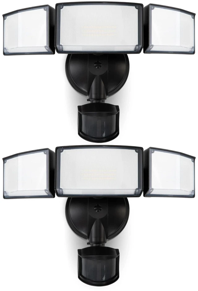 Main image of 2 Pack 72W 7500LM LED Security Lights Motion Sensor Light Outdoor, 5000K Daylight, IP65 Waterproof, Dusk to Dawn, 3-Head Motion Detected Flood Light for Garage, Yard, Porch(Black)