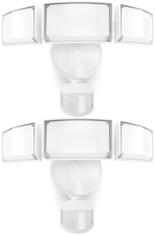 Main image of 2 Pack 72W 7500LM LED Security Lights Motion Sensor Light Outdoor, 5000K Daylight, IP65 Waterproof, Dusk to Dawn, 3-Head Motion Detected Flood Light for Garage, Yard, Porch(White)