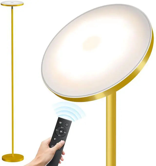 Main image of Floor Lamps for Living RoomLED Standing Lamp with Remote Control 32W/3000LM Super Bright, 69" Tall Floor Lamp with Stepless Dimmable, Modern Torchiere Corner Lamp for Bedroom, Office Gold