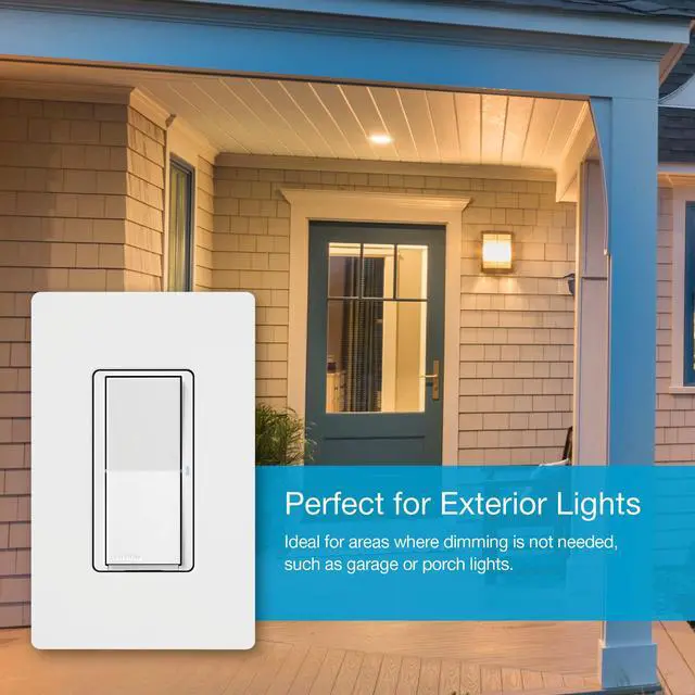 Alt view image 7 of 7 - Caseta Claro Smart Switch & Wallplate for LED Lights (Smart Hub Req) For Caseta systems, smart switch for any bulbs, 5 amp, single-pole/3-way, neutral required, DVRFW-5NS-WH-A, White
