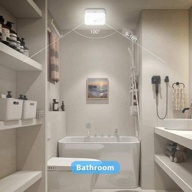Alt view image 5 of 6 - Rechargeable Motion Sensor Closet Light, 500LM Wireless Ceiling Light 3Pack 5000K Cool White, Battery Operated, Motion Sensored Activated, Indoor Use for Hallway, Stairs, Pantry, Bathroom, Garage