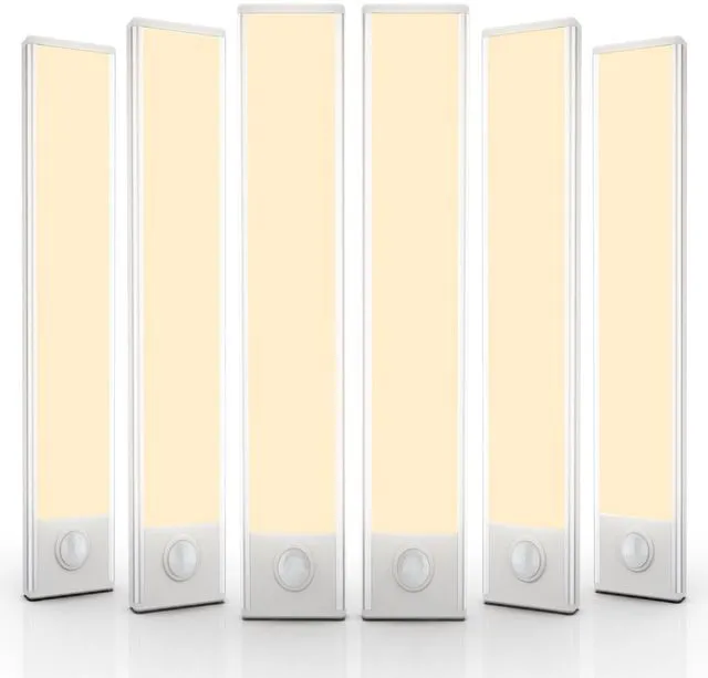 Main image of 6 Pack Under Cabinet Lighting Wireless, 58 LED Rechargeable Battery Motion Sensor Light Indoor, Stick On Magnetic Closet Lights, Under Counter Lights for Kitchen, Stairs, Warm 14 in